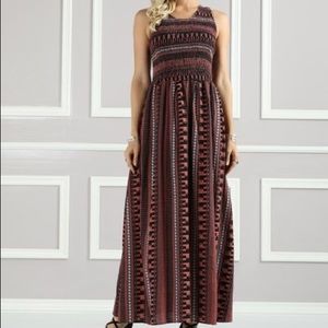 Suzanne Betro Geometric Maxi Dress